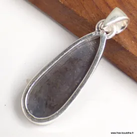Pendentif Saphir noir africain facetté forme goutte - Pendentifs pierres naturelles