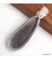 Pendentif Saphir noir africain forme goutte – Argent 925 certifié