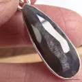 Pendentif Saphir noir africain facetté forme goutte - Pendentifs pierres naturelles