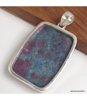 Pendentif Rubis sur Cyanite argent 925 authentique