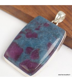 Pendentif Rubis sur Cyanite argent 925 authentique