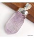 Améthyste Vera Cruz certifiée – Pendentif brut réversible en argent 925