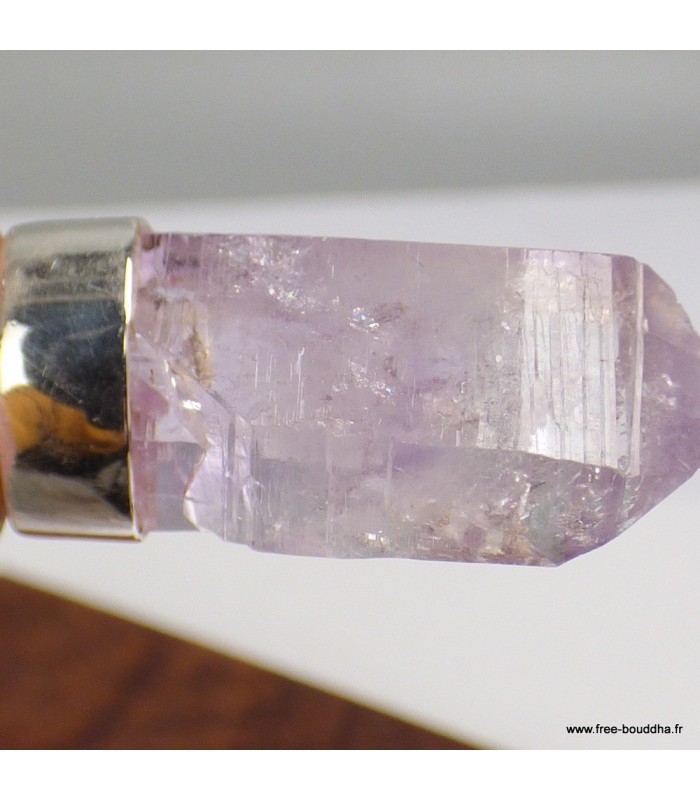 Améthyste Vera Cruz certifiée – Pendentif brut réversible en argent 925