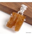 Pendentif Cyanite Orange brute rectangulaire argent 925 authentique