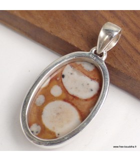 Pendentif Jaspe Faon pierre naturelle – argent 925