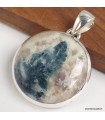 Pendentif Tourmaline indigo ronde argent 925 authentique