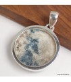 Pendentif Tourmaline indigo ronde argent 925 authentique