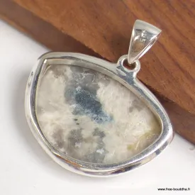 Pendentif tourmaline indigo sur Quartz fumé semi-rond - Bijoux en Tourmaline Indigo