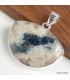 Pendentif Tourmaline indigo Quartz fumé semi-rond argent 925