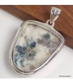 Gros pendentif Tourmaline indigo Quartz fumé argent 925