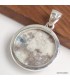 Pendentif Tourmaline indigo rond sur Quartz fumé argent 925 authentique
