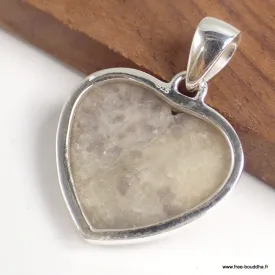 Pendentif coeur Tourmaline indigo sur Quartz fumé - Bijoux en Tourmaline Indigo