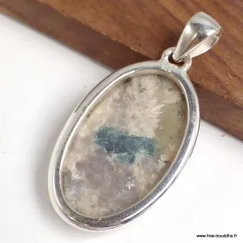 Pendentif Tourmaline indigo sur Quartz fumé oval - Bijoux en Tourmaline Indigo