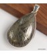 Pendentif Pyrite plume goutte argent 925 certifié