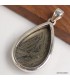 Pendentif Pyrite plume goutte argent 925 certifié