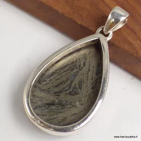 Pendentif goutte en Pyrite plume - Bijoux en Pyrite Plume