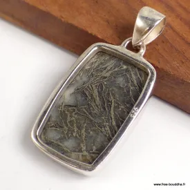 Pendentif rectangle en Pyrite plume - Bijoux en Pyrite Plume