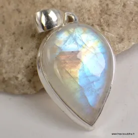 Bijou pendentif en Pierre de lune bleue péristérite - Bijoux en Pierre de lune