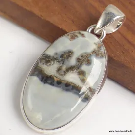 Pendentif en Jaspe Maligano forme ovale - Bijoux en Jaspe