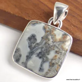Pendentif carré en Jaspe Maligano indonésien - Bijoux en Jaspe Maligano
