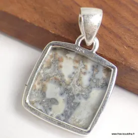Pendentif carré en Jaspe Maligano indonésien - Bijoux en Jaspe Maligano