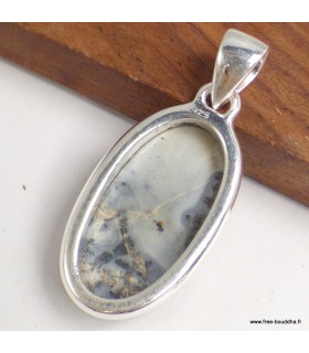 Pendentif Jaspe Maligano Authentique – Argent massif 925