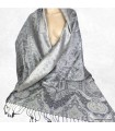 Pashmina en soie gris argent – Étole réversible élégante et intemporelle