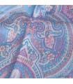 Pashmina en soie naturelle turquoise motifs cachemire – Étole réversible