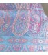Pashmina en soie naturelle turquoise motifs cachemire – Étole réversible