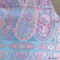 Pashmina en soie turquoise motifs cachemire - Etoles en soie naturelle