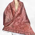 Pashmina en soie authentique rouge bordeau - Etoles en soie naturelle