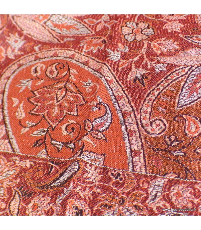 Pashmina en soie authentique rouge bordeaux – Étole éco‑responsable