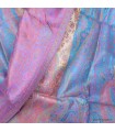 Pashmina en soie véritable mauve & or – Étole éco‑responsable