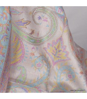 Pashmina en soie véritable argent multicolore – Étole éco‑responsable