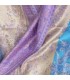 Pashmina en soie véritable bleu violet & or – Tissu certifié non toxique