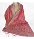 Pashmina en soie authentique rouge framboise – Étole éco-responsable
