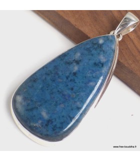 Pendentif Rhodusite authentique bleu naturel argent 925