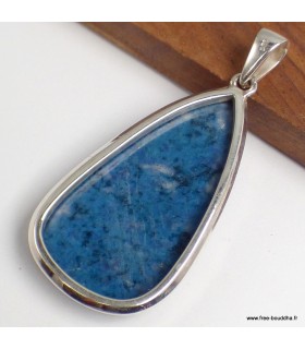 Pendentif Rhodusite authentique bleu naturel argent 925