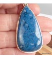 Pendentif Rhodusite authentique bleu naturel argent 925