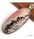 Rhodochrosite sur Pyrite véritable – Pendentif allongé argent 925