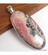 Rhodochrosite sur Pyrite véritable – Pendentif allongé argent 925