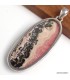 Rhodochrosite sur Pyrite véritable – Pendentif allongé argent 925
