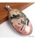 Pendentif ovale Rhodochrosite sur Pyrite – Pierre rare en argent 925