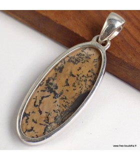 Pendentif Jaspe Pinceau authentique certifié argent 925