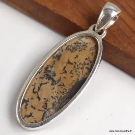 Pendentif Jaspe Pinceau oval allongé - Bijoux en Jaspe