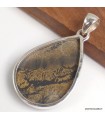 Pendentif Jaspe Pinceau authentique pierre naturelle argent 925