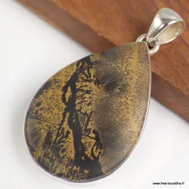 Pendentif goutte Jaspe Pinceau (paintbrush) - Bijoux en Jaspe
