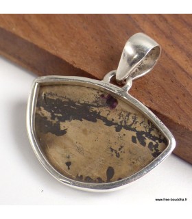 Pendentif Jaspe Pinceau argent 925, pierre rare énergétique