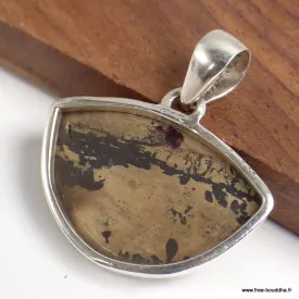 Pendentif Jaspe Pinceau semi-rond - Bijoux en Jaspe