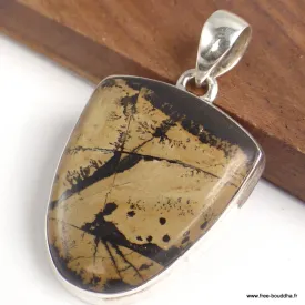 Pendentif Jaspe Pinceau semi-oval - Bijoux en Jaspe